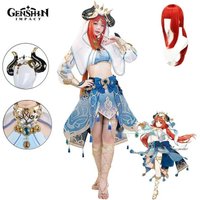 Nilou Game Cosplay Game Genshinimpact Nilou Cosplay Costume Party Costume Wig Shoes Full Set Dancer Dress for Women
