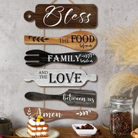 Restaurant Kitchen Family Blessings Wooden Wall Decorations, Kitchen Dining Area Wall Decorations, Home Decor