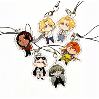Resident Evil Inspired Tiny Guyz Version 2 Acrylic Keychain Chibi Character Pendant with Black Cord for Bag Backpack Phone Gift