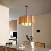 Luminaire suspendu en rotin de style Wabi-Sabi pour restaurant, lustres de plafond en tissu bohème, lustres décoratifs pour comptoir de bar et table à manger