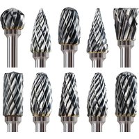 Hartmetall-Frässtift-Set, kompatibel mit Dremel 1/8 Zoll Schaft, 10 Stück, Stabschleifer, Drehwerkzeug, Raspel-Bits, Holz, Metall, Schnitzen, elektrisches Schleifen