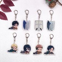 1/10Pcs Anime Characters Attack on Titan Cute Keychain Accessories Acrylic Charms Pendant For Bag Key Holder Backpack Decoration