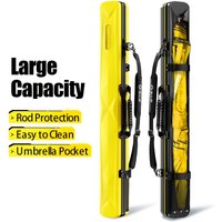 Hard Shell Fly Fishing Rod Bag | Large Capacity, Anti-Crush, Easy Clean, External Umbrella Pocket, Convertible Carry