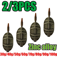 Inline Method Feeder for Carp Fishing – Short Body Zinc Alloy Groundbait Feeder Weight for Carp Feeder Rigs
