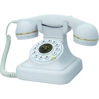 Corded Telephone,Retro Landline Phone for Home, White Old Fashion Phone, 1930's Push button phone, Antique Home Telephone