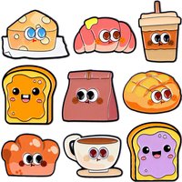 Cute Bread Coffee Enamel Pins Cartoon Food Brooch Lapel Pin Badge on Backpack Clothing Accessories Fashion Jewelry Friends Gifts