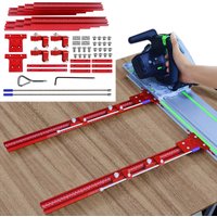 120cm Parallel Rail Guide System Woodworking Track Saw Guide Rail Joining Set Circular Saw Track Set Fixed Guide Rail Bracket