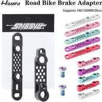 HASSNS Ultralight Flat Mount Disc Brake Adapter CNC 140/160mm Rotor Converter For Road Bike Caliper With Titanium Alloy Screws