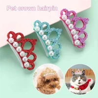 Bling Crown Pet Hair Clips Cute Bow Head Decoration for Small Dogs Cat Grooming Accessory Pet Supplies Accessories