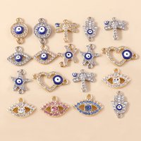 10pcs Mixed Crystal Evil Eye Charms Turkish Lucky Blue Eye Charms Pendants Connectors for Bracelet Earrings Necklace DIY Jewelry