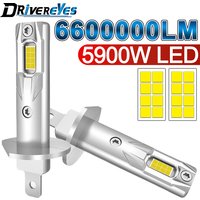 H1 LED Headlight Bulbs Mini CSP for Car Headlamp H1 Fanless Wireless Light Auto Diode Fog Lamps 12V 6000K White Automobile 24V