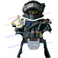 MOC Building Blocks MiniFigure, Camouflage Warrior Assembly Model, Cartoon Ornament, Collectible Action Figure, Holiday Gift Toy