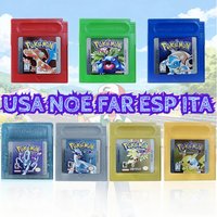 GBC 16-bit Game Video Game Cartridge Console Card Pokemon Red Blue Crystal Golden Green Silver Yellow with Multiple Languages