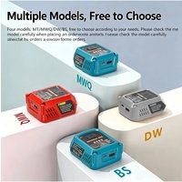 100W Fast Charging Station for Makita/DL/Milwaukee/Bosch 18V/20V Batteries Portable Power Inverter with USB Type-C Port Charging