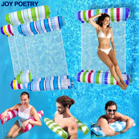 4in1 Cylinder Inflatable Floating Water Hammock Float Lounger Pool Chair Drifter Swim Air Exercise Saddle Recliner Bed Mattress