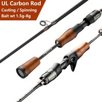 UL Ultralight Solid Carbon Fiber Fishing Rod 2 Sections Spinning Casting Pole Carp Trout Bass Lake Stream Lure Fishing Tackle