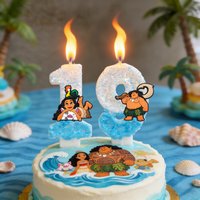 New Moana Candle Number 0-9 Birthday Cake Candle Decoration Moana Birthday Party Cake Topper Baby Shower Decoration Gift