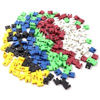 100PCS Pitch jumper shorted cap & Headers & Wire Housings 2.54MM SHUNT Black Yellow White Green Red Blue Opening Hole