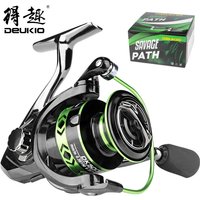 DEUKIO 2026 Metal Black Green Fishing Reel 5.2:1 Freshwater Seawater Dual Use Max Drag 12Kg Spinning Reel Carp Fishing Tackle