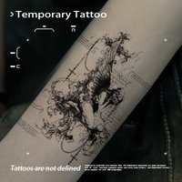 Retro Withered Angel Herbal Tattoo Sticker Sexy Hot Girl Temporary Tattoo Waterproof Fake Tattoo for Men Women Party Gift Y2k