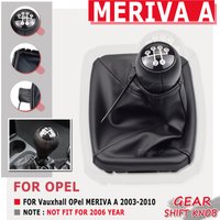 Car 5 Speed Gear Stick Shift Lever Knob With Leather Boot For Opel Vauxhall MERIVA A 2003 2004 2005 2007 2008 2009 2010