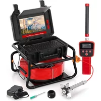 SYANSPAN 10.1" 1080P Screen Pipe Camera 512Hz Sonde&Self-leveling for Drain Sewer Inspection16GB Video Recording IP68 Waterproof