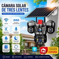 Caméra solaire KERUI 6MP, caméra WiFi extérieure avec panneau solaire, triple objectif, système de surveillance vidéo CCTV pour la sécurité domestique, triple écran