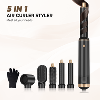 Hair Dryer 5 in 1 Electric Comb Negative Ion Straightener Comb Curling Iron Detachable Multifunctional Heating Brush Hair Dryer