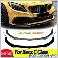Car Front Bumper Splitter Lip Diffuser For Mercedes-Benz C Class W205 S205 C63 AMG 2015-2022 Auto Accessories Body Kit Tuning