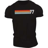 Heavy duty pure cotton high street fashion creative 1977 retro pattern printed casual round neck short sleeved T-shirt