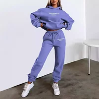 Spring/autumn Pant Sets2026 New Women Hooded Sweatshirt + Pants Two-piece Set, Print Outdoor Woman Pullover Sportswear 2-pcs Set