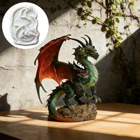 Fantasy flying dragon silicone mold, reusable resin mold, clay and gypsum mold, DIY decorative pendant handmade mold