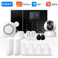 PGST WiFi 4G 2G GSM Home Alarm System Works with Tuya Smart Life Security Protection Alarm Security System Motion Door Sensor