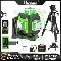 Huepar 12-Linien 3D-Lasernivelliergerät Grüne Kreuzlinie Selbstnivellierend 360° ° Horizontale und vertikale Laserwerkzeuge zur Helligkeitsregulierung mit Hartschalenkoffer