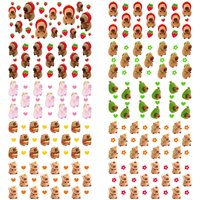 Cute Capybara Series Stickers Waterproof UV DTF Cup Mug Wraps Sticker DIY 3D Wrap Decal For 16oz Libbey Glass Cup Wraps