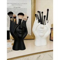 1pc Handmade Creative Human Body Art Makeup Brush Holder - A Unique And Creative Human Body Art Makeup Brush Holder, Desktop Mak