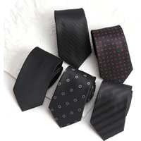 Black Colors Classic Ties for Men Striped Mens Neckties for Wedding Party Adult Casual Jacquard Neck Tie Business Accessories