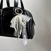 1PC Pearl Lace Bow Pendant, Fashionable High-quality Bag Pendant, Car Key Chain Pendant, Pendant