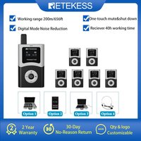 Retekess T130U Accessories Wireless Radio Guide System Wireless Audio Transmitter,Receiver,Microphone For Tourism,Conference