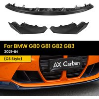 Real Dry Carbon Fiber Front Diffuser Bumper Lip for BMW G80 G81 G82 G83 2021-IN CS Style 3Pcs/Set image 4