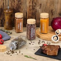120ml Glass Spice Jars With Bamboo Lid Spice Seasoning Containers Salt Pepper Shakers Spice Organizer Kitchen Storage Set