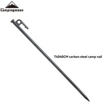 CAMPINGMOON 1PCS 4PCS T40 Carbon Steel Ground Spike,Tent Staking Pole,Tarp Tent Stake,Black Electrostatic Rustproof Camping Nail