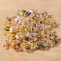 Tusember 10pcs Cute Enamel Honeybee Mini Bee Charms Pendants for Jewelry Making Earrings Necklaces DIY Bracelets