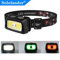 SOLOLANDOR Mini-Stirnlampe, 200 lm, LED, wasserdicht, IPX4, AAA-Scheinwerfer, Rot, Grün, 6 Modi, Strobe-Stirnlampe, Licht, Blitzlicht, Taschenlampe