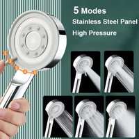 Black Silver Big Boost Shower High Pressure 5 Modes Adjustable Shower Head Spa Nozzle Handheld Showerhead Bathroom Accessories