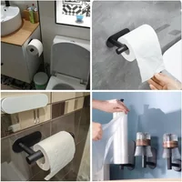 Self adhesive tissue holder for bathroom tissues and towel racks, cabinet plastic packaging, and roll paper storage racks