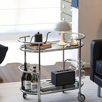 Nordic Light Luxury Stainless Steel Cart Movable Coffee Table Living Room Storage Rack Dining Car Sofa Side Table Storage Racks