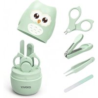 Safe Baby Manicure Kit, Portable Nail Care Set with Clipper Scissor File Tweezer Box for Kids