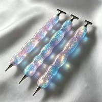 New Iridescent Gradient Glitter Diamond Painting Pen Thread Point Drill Pen 1-10 Head Stainess Steel Thread Pen Tips Tool Access