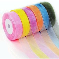 50 Yards/Rolle transparente Chiffon band Organza Satin Bänder für Geschenk verpackung Dekoration Hochzeits sträuße Party Kranz DIY Stoff